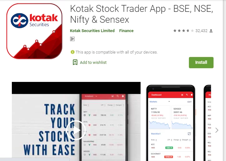 kotak Stock ट्रैडर मोबाईल ऐप  